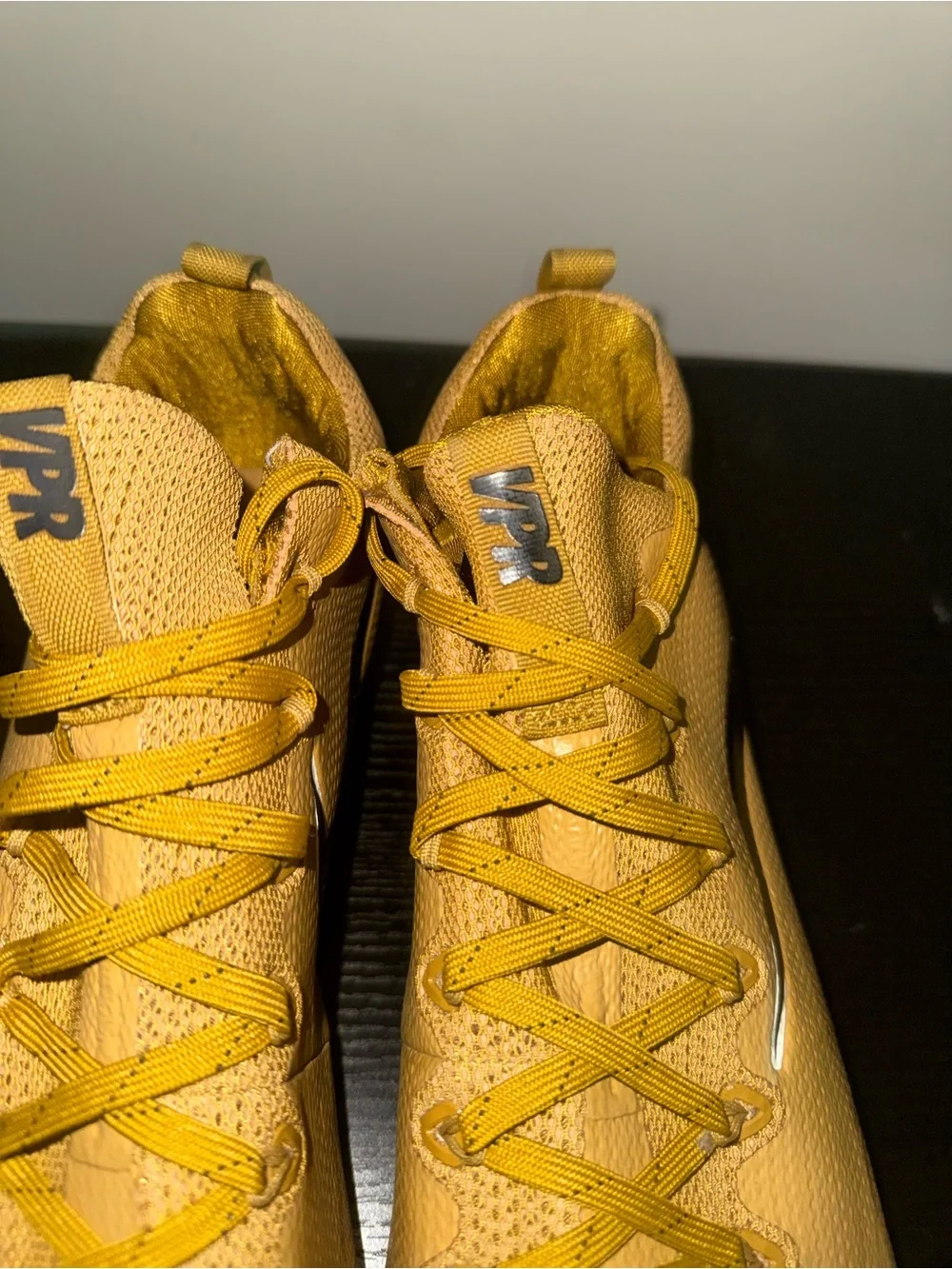 Nike Men's Golden Yellow Black Swoosh Football Cleats